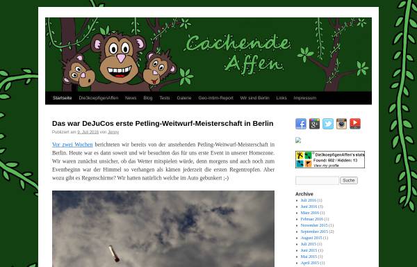 Vorschau von www.cachende-affen.de, Cachende Affen