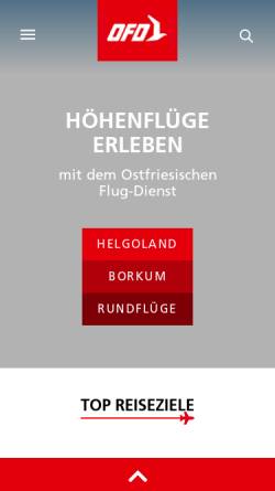 Vorschau der mobilen Webseite www.fliegofd.de, OFD Ostfriesischer-Flug-Dienst GmbH