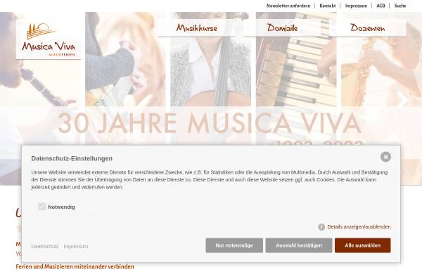 Vorschau von musica-viva.de, Musica Viva Musikferien Fabian Payr