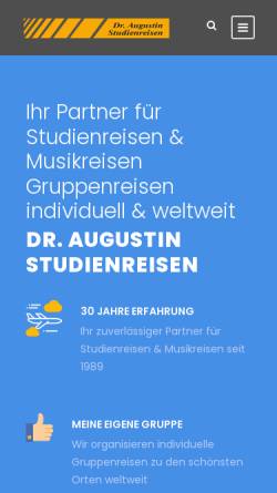 Vorschau der mobilen Webseite www.dr-augustin.de, Dr. Augustin Studienreisen GmbH