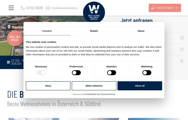 Vorschau von www.wellnesshotel.com, Best Wellness Hotels Austria