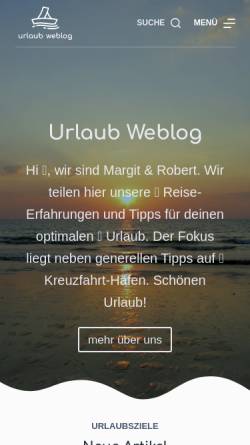 Vorschau der mobilen Webseite urlaub-weblog.de, Urlaub-Weblog