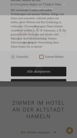 Vorschau der mobilen Webseite www.hotel-hameln.de, Hotel An der Altstadt