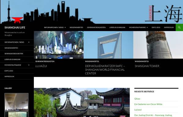 Vorschau von www.shanghailife.de, Wissenswertes in und um Shanghai China [Benjamin Lube]
