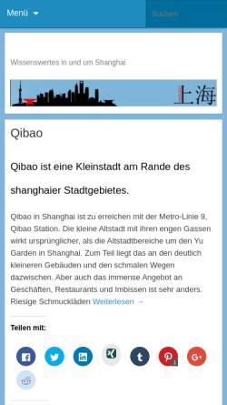 Vorschau der mobilen Webseite www.shanghailife.de, Wissenswertes in und um Shanghai China [Benjamin Lube]