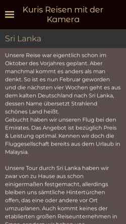 Vorschau der mobilen Webseite www.kuris-reisen.de, Kuris Reisen - Reise nach Sri Lanka 2004 [Uta Kubik-Ritter & Hubert Kubik]