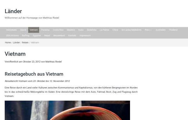 Vorschau von matthiasriedel.de, Reisetagebuch aus Vietnam [Matthias Riedel]