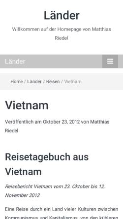 Vorschau der mobilen Webseite matthiasriedel.de, Reisetagebuch aus Vietnam [Matthias Riedel]