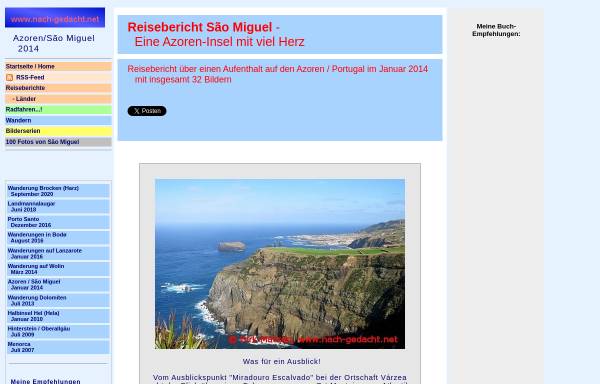 Vorschau von www.nach-gedacht.net, São Miguel - Eine Azoren-Insel mit viel Herz