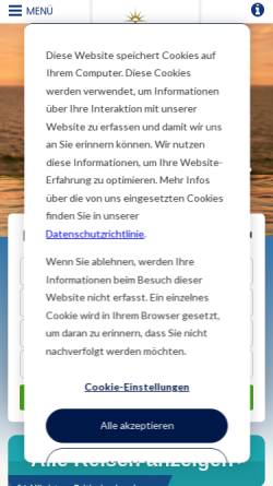 Vorschau der mobilen Webseite www.pocruises.de, P&O Cruises