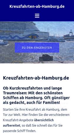 Vorschau der mobilen Webseite www.kreuzfahrten-ab-hamburg.de, Kreuzfahrten-ab-Hamburg.de