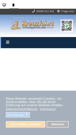 Vorschau der mobilen Webseite www.kreuzfahrtschnaeppchen.com, Schmetterling Reisebüro Büttner
