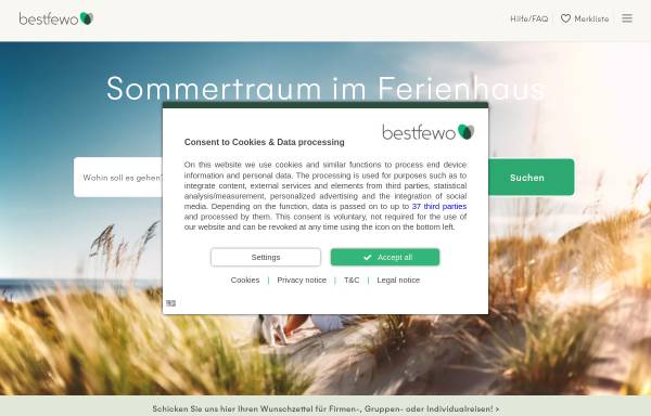 Vorschau von www.bestfewo.de, BestFewo GmbH