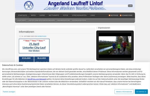 Vorschau von altlintorf.wordpress.com, Angerland Lauftreff Lintorf