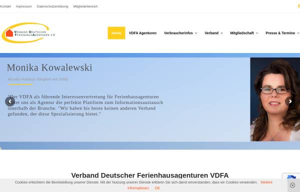 Vorschau von www.vdfa-ferienhausportal.de, VDFA Ferienhausportal