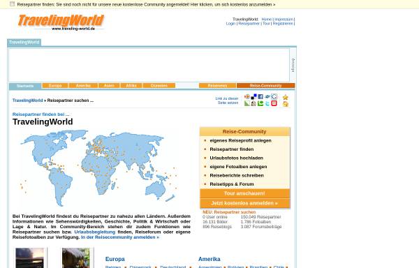 Vorschau von www.traveling-world.de, TravelingWorld