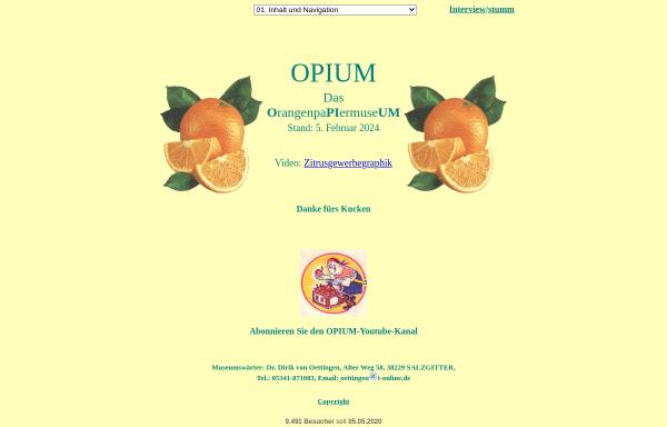 Vorschau von www.opiummuseum.de, Das Orangenpapiermuseum