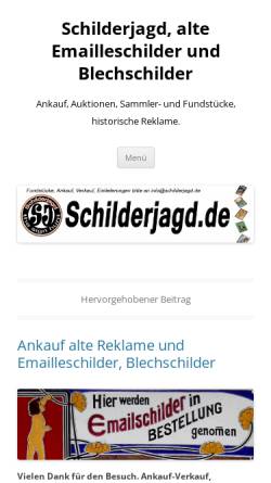 Vorschau der mobilen Webseite www.schilderjagd.de, Schilderjagd und Blechkanone