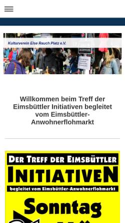Vorschau der mobilen Webseite www.else-rauch-platz.de, Der Eimsbüttler Anwohnerflohmarkt