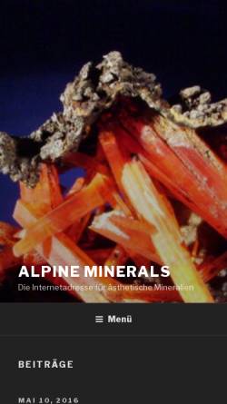 Vorschau der mobilen Webseite www.alpine-minerals.de, Alpine Minerals