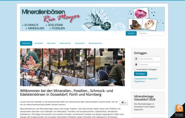 Vorschau von mineralienboersen-riamayer.de, Mineralienbörsen Ria Mayer