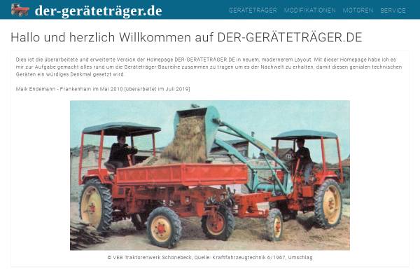 Vorschau von www.der-geraetetraeger.de, Der Geräteträger