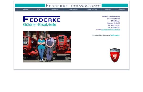 Vorschau von www.fedderke-ersatzteile.de, Fedderke Ersatzteilservice, Heinz Fedderke