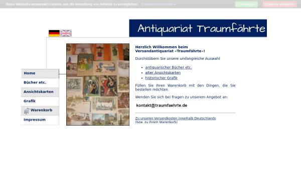 Vorschau von www.traumfaehrte.de, Antiquariat Traumfährte