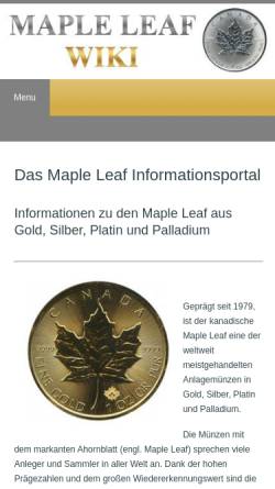Vorschau der mobilen Webseite www.maple-leaf-wiki.de, Maple Leaf Wiki