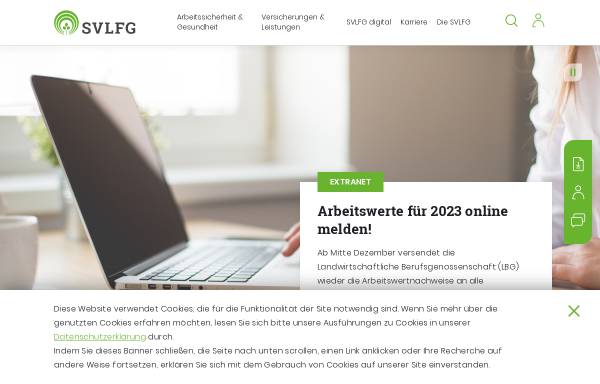 Vorschau von www.svlfg.de, Sozialversicherung für Landwirtschaft, Forsten und Gartenbau (SVLFG)