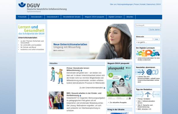 Vorschau von www.dguv-lug.de, DGUV Lernen und Gesundheit