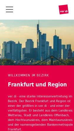 Vorschau der mobilen Webseite frankfurt-am-main.verdi.de, ver.di Vereinte Dienstleistungsgewerkschaft - Landesbezirk Hessen
