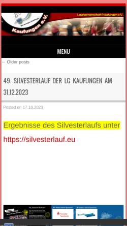 Vorschau der mobilen Webseite www.lg-kaufungen.de, Laufgemeinschaft Kaufungen e.V.