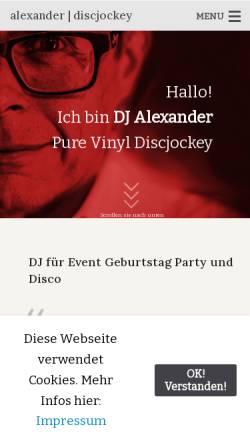 Vorschau der mobilen Webseite www.dj-alexander.ch, DJ Alexander