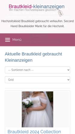Vorschau der mobilen Webseite www.brautkleid-gebraucht.com, Brautmoden Kleinanzeigen