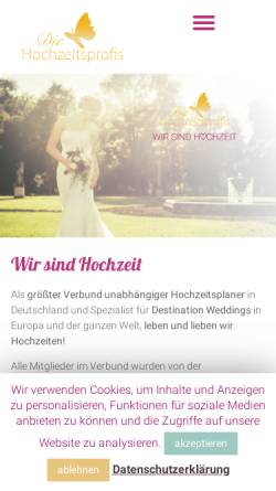 Vorschau der mobilen Webseite www.hochzeitsprofis-verbund.de, Verbund professioneller Hochzeitsplaner (IHK)