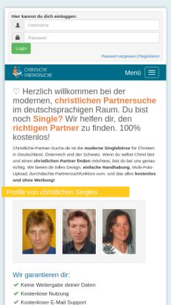 Vorschau der mobilen Webseite www.christliche-partner-suche.de, Christliche Partnersuche, MM-Webconsulting Markus Mayer