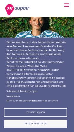 Vorschau der mobilen Webseite www.aupair-invia.de, Bundeszentrale IN VIA Deutschland e.V.