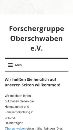 Vorschau der mobilen Webseite www.forschergruppe-oberschwaben.de, Forschergruppe Oberschwaben