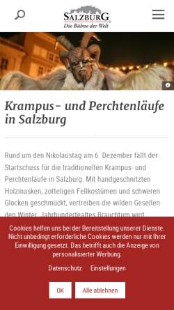 Vorschau der mobilen Webseite www.salzburg.info, Krampus und Percht - Tourismus Salzburg GmbH
