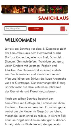 Vorschau der mobilen Webseite www.samichlaus-hochdorf.ch, Hochdorf (CH, Kt. Luzern) - Der Samichlaus kommt bald