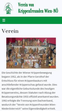Vorschau der mobilen Webseite krippenfreundewien.at, Verein von Krippenfreunden Wien-NÖ