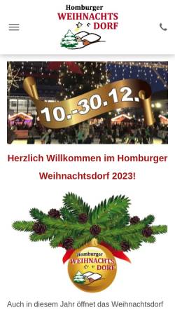 Vorschau der mobilen Webseite www.homburger-weihnachtsdorf.de, Homburger Weihnachtsdorf