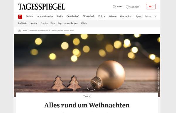 Vorschau von weihnachten.tagesspiegel.de, Berlin Weihnachtsseiten - Verlag Der Tagesspiegel GmbH