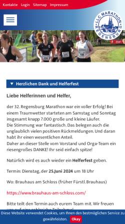 Vorschau der mobilen Webseite www.llc-marathon-regensburg.de, LLC Marathon Regensburg e.V.