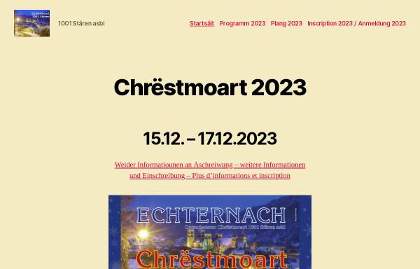 Vorschau von www.weihnacht.lu, Echternach - Eechternoacher Chrëstmoart