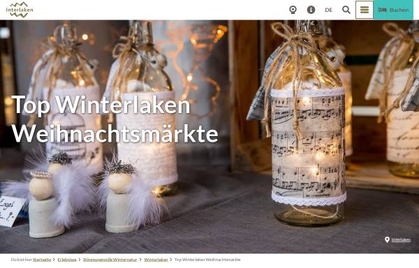 Vorschau von www.weihnachtsmarkt-interlaken.ch, Interlaken Weihnachtsmarkt - Jungfrau World Events GmbH