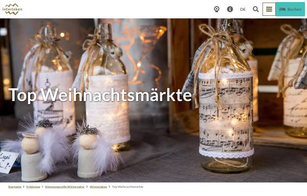 Vorschau von www.weihnachtsmarkt-interlaken.ch, Interlaken Weihnachtsmarkt - Jungfrau World Events GmbH