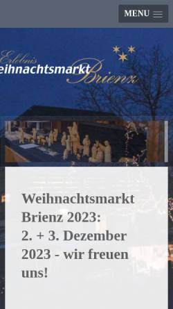 Vorschau der mobilen Webseite www.weihnachtsmarkt-brienz.ch, Brienz (BE) - Erlebnis Weihnachtmarkt