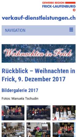 Vorschau der mobilen Webseite www.geref.ch, Frick (AG) - Weihnachten in Frick, Gewerberegion Frick - Laufenberg